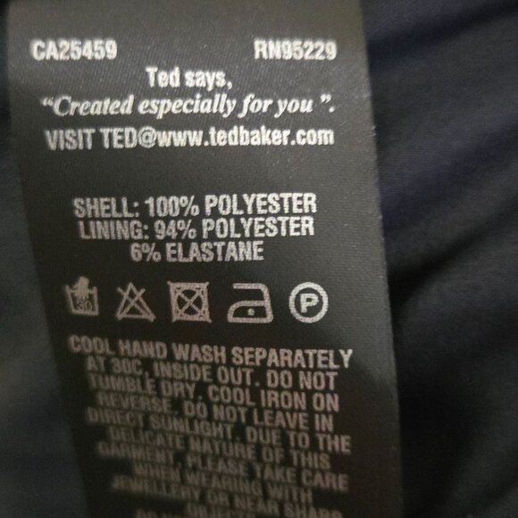 Ted Baker Abirati Trousers In Magnolia Stripe Print Pockets Career Size 4 - Picture 11 of 12